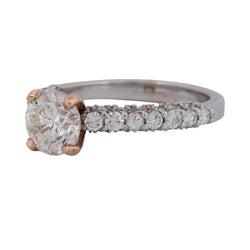 Bague Solitaire en or or blanc, or rose et diamants - Castafiore