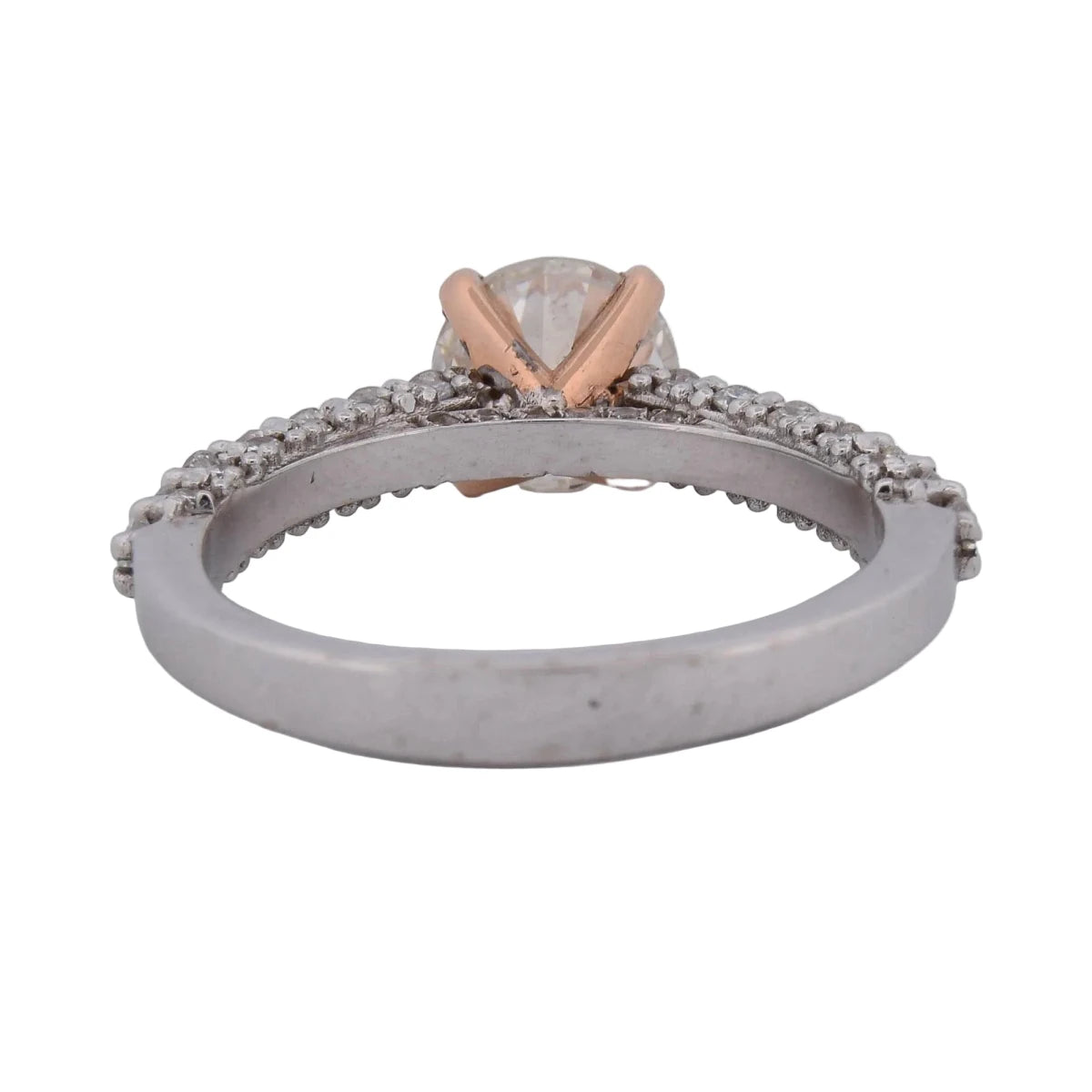 Bague Solitaire en or or blanc, or rose et diamants - Castafiore