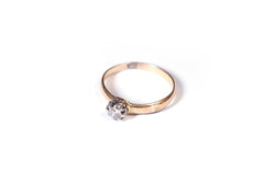 Bague Solitaire en or, platine et diamants - Castafiore