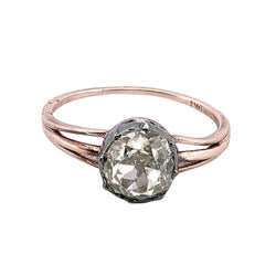 Bague Solitaire en or rose, argent et diamant - Castafiore