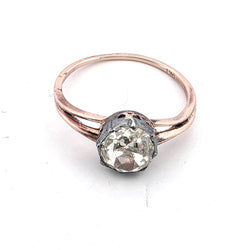 Bague Solitaire en or rose, argent et diamant - Castafiore