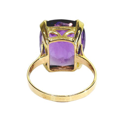 Bague Solitaire en or rose et améthyste - Castafiore