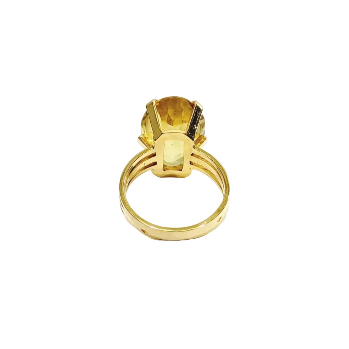 Bague Solitaire en or rose et citrine - Castafiore