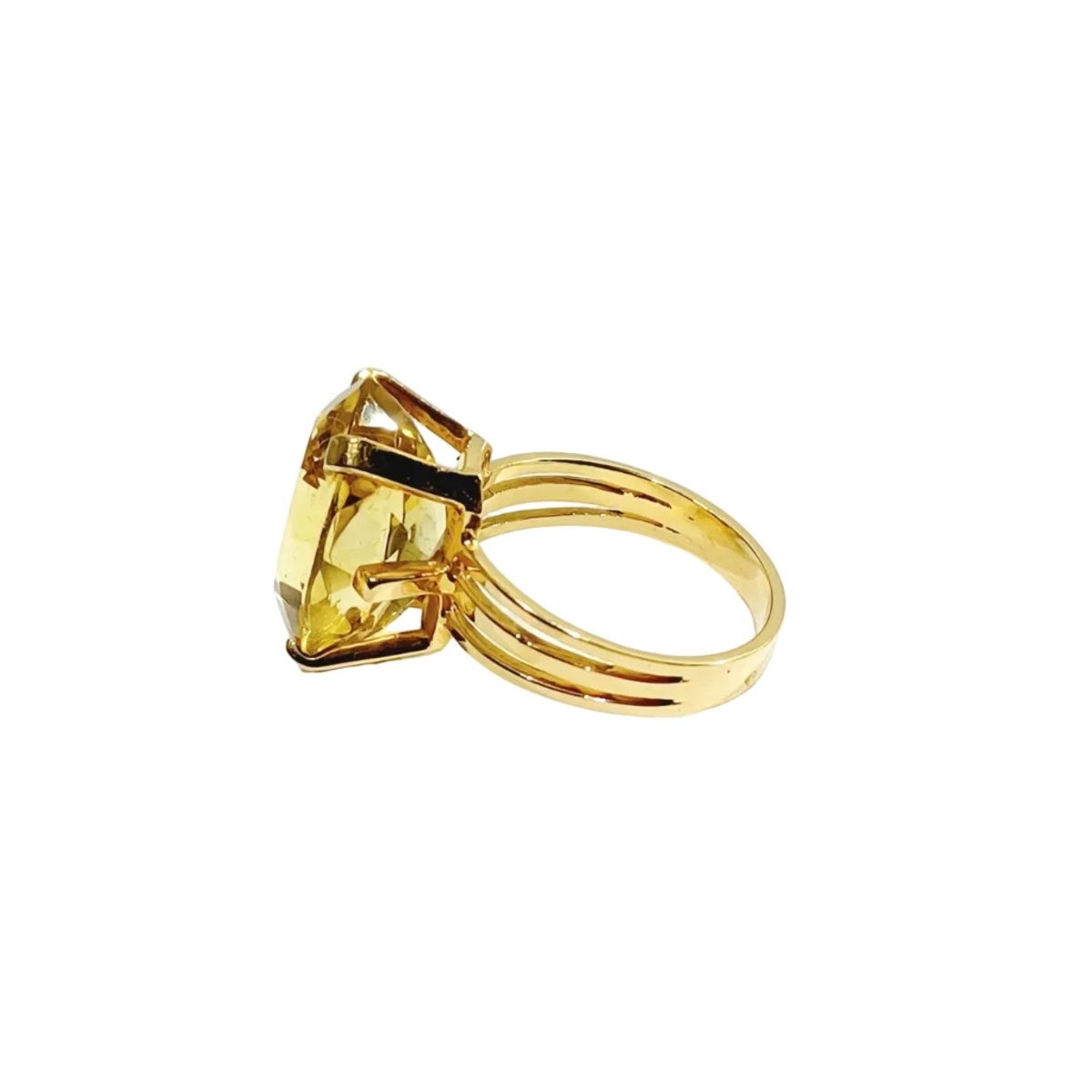 Bague Solitaire en or rose et citrine - Castafiore