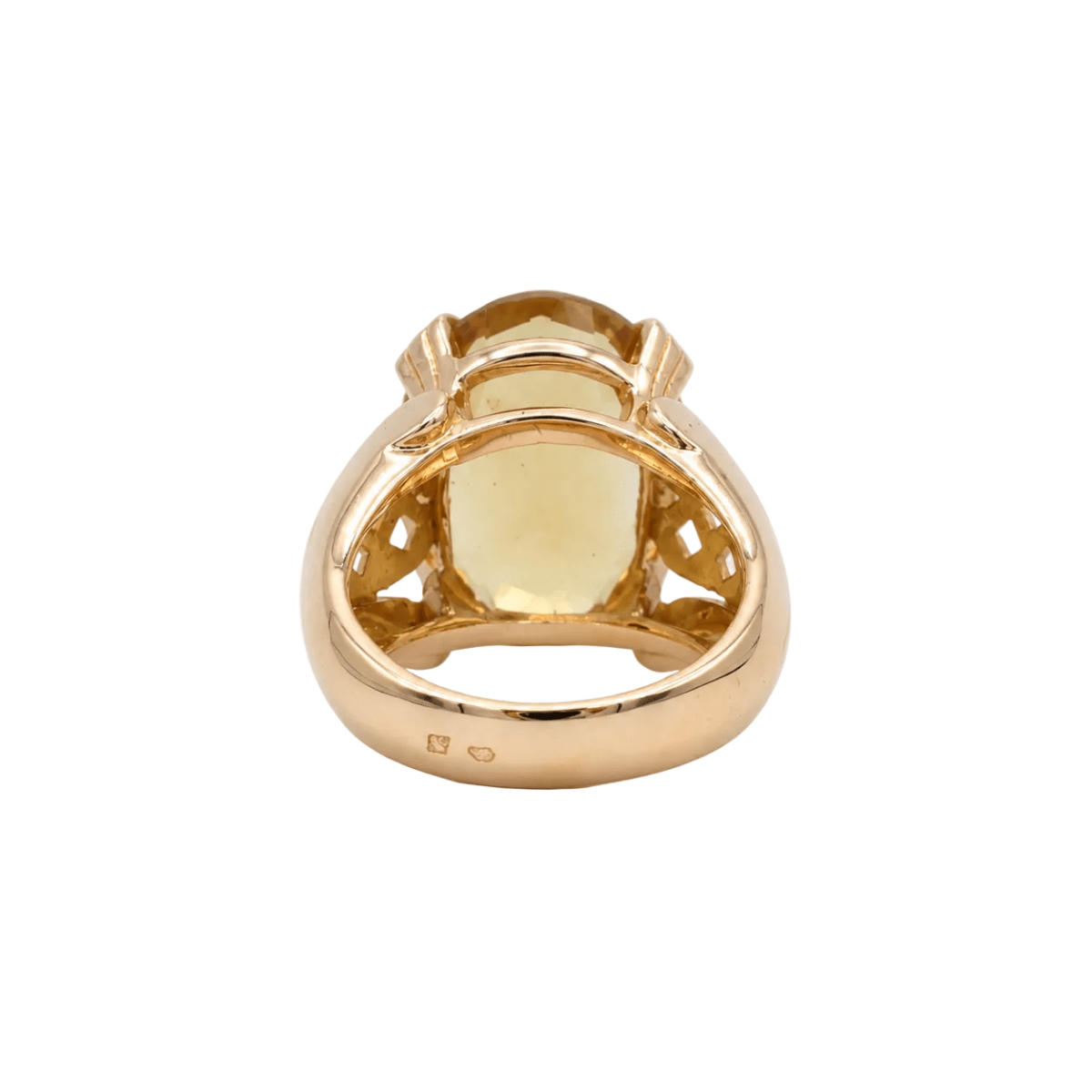 Bague Solitaire en or rose et citrine - Castafiore