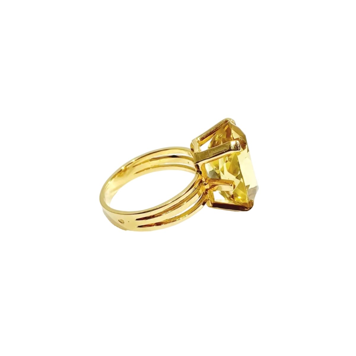 Bague Solitaire en or rose et citrine - Castafiore