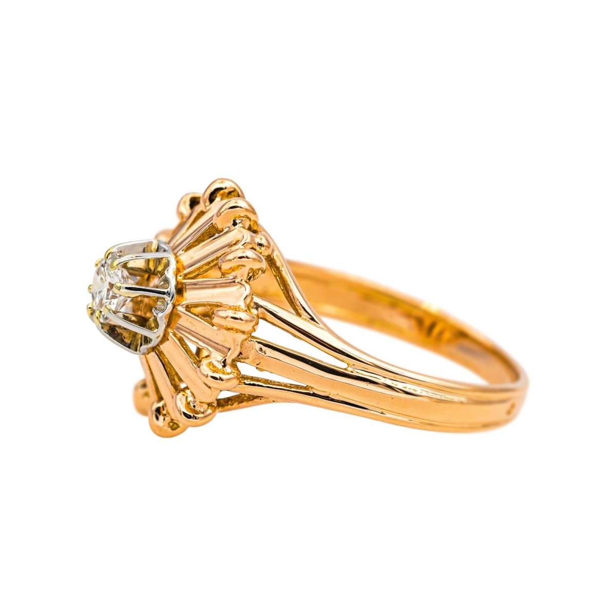 Bague Solitaire en or rose et diamant - Castafiore