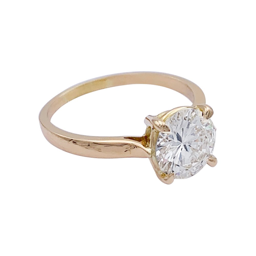 Bague Solitaire en or rose et diamant - Castafiore