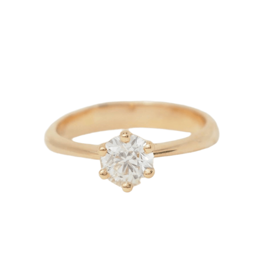 Bague Solitaire en or rose et diamant - Castafiore