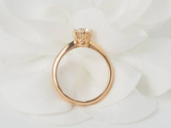 Bague Solitaire en or rose et diamant - Castafiore