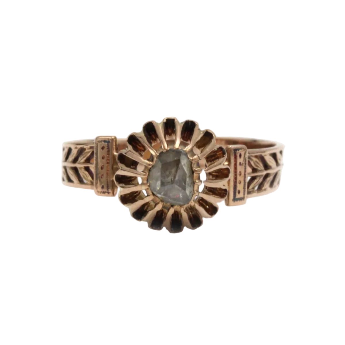 Bague Solitaire en or rose et diamant - Castafiore