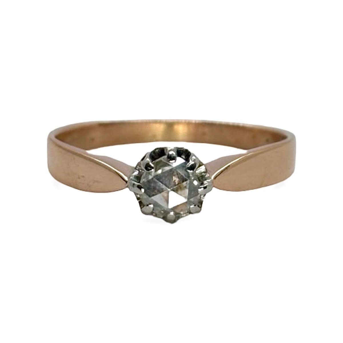 Bague Solitaire en or rose et diamant - Castafiore