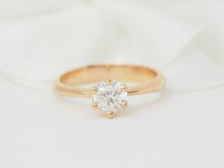 Bague Solitaire en or rose et diamant - Castafiore