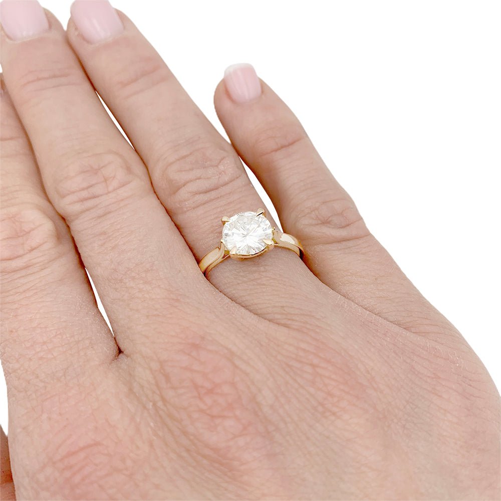 Bague Solitaire en or rose et diamant - Castafiore