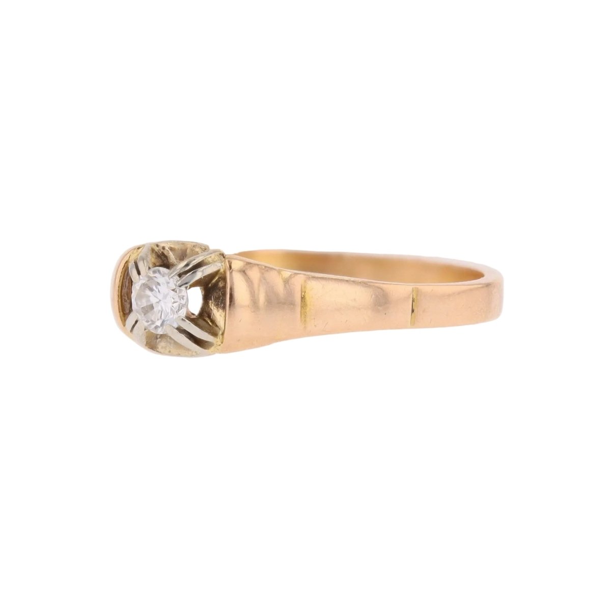 Bague Solitaire en or rose et diamant - Castafiore