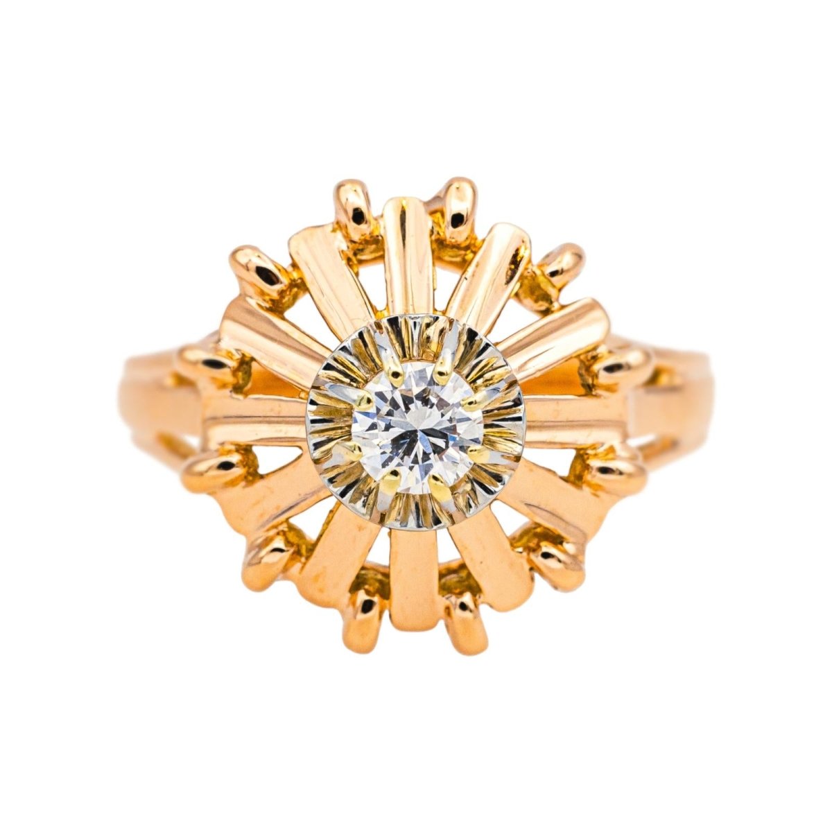 Bague Solitaire en or rose et diamant - Castafiore