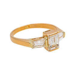 Bague Solitaire en or rose et diamants - Castafiore