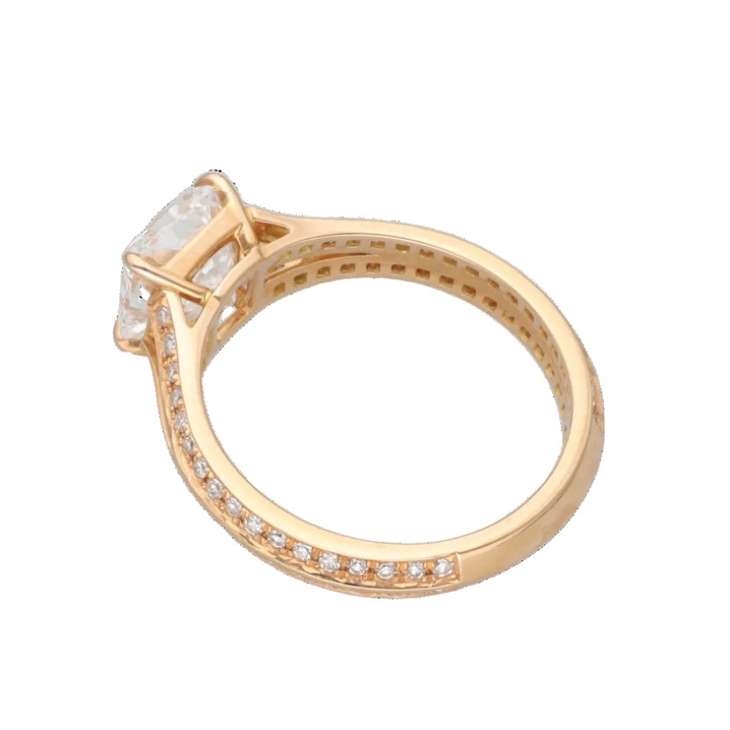 Bague Solitaire en or rose et diamants - Castafiore
