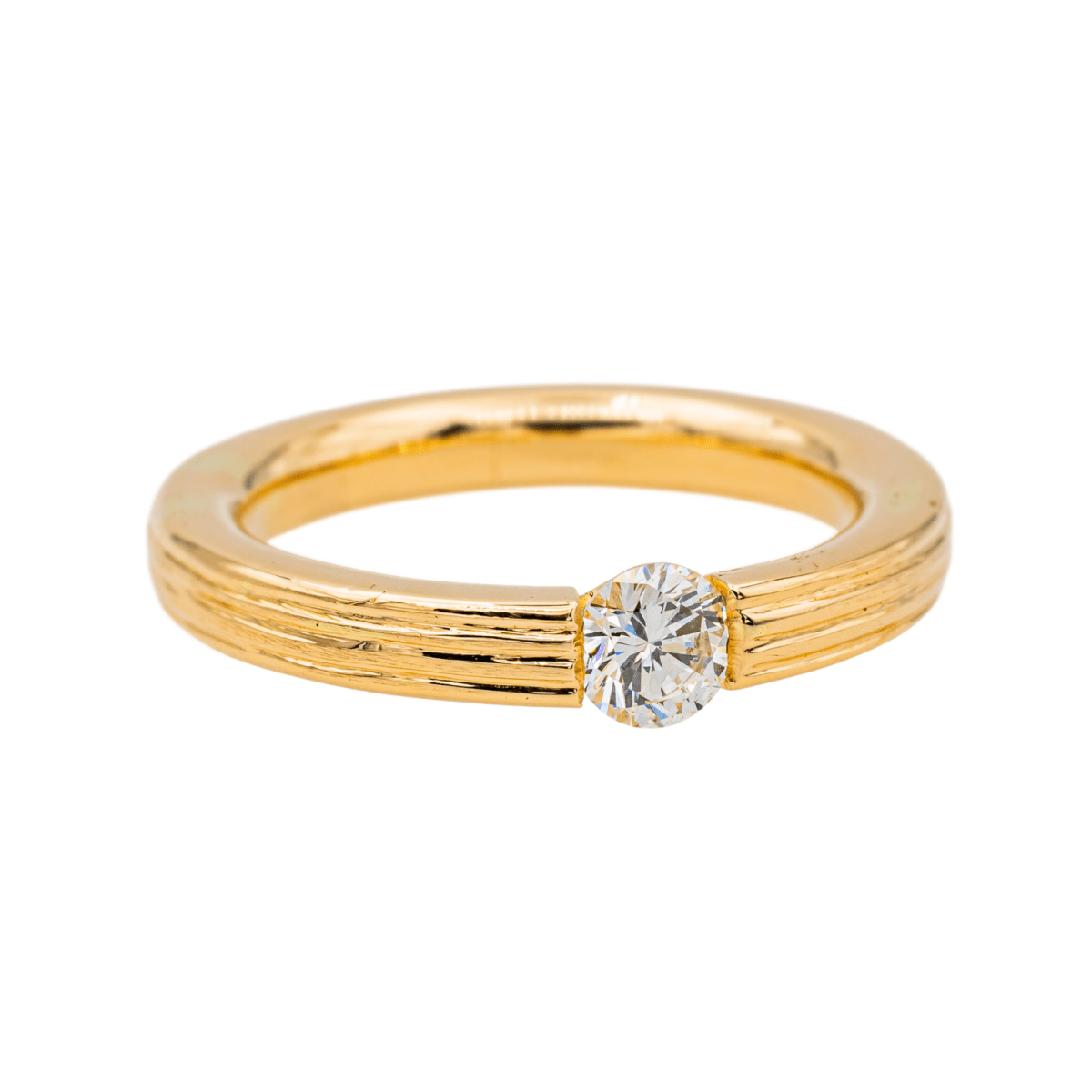 Bague Solitaire en or rose et diamants - Castafiore