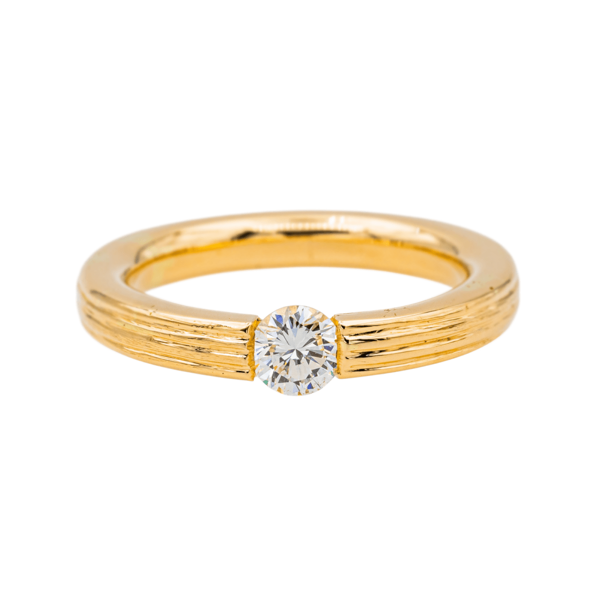 Bague Solitaire en or rose et diamants - Castafiore