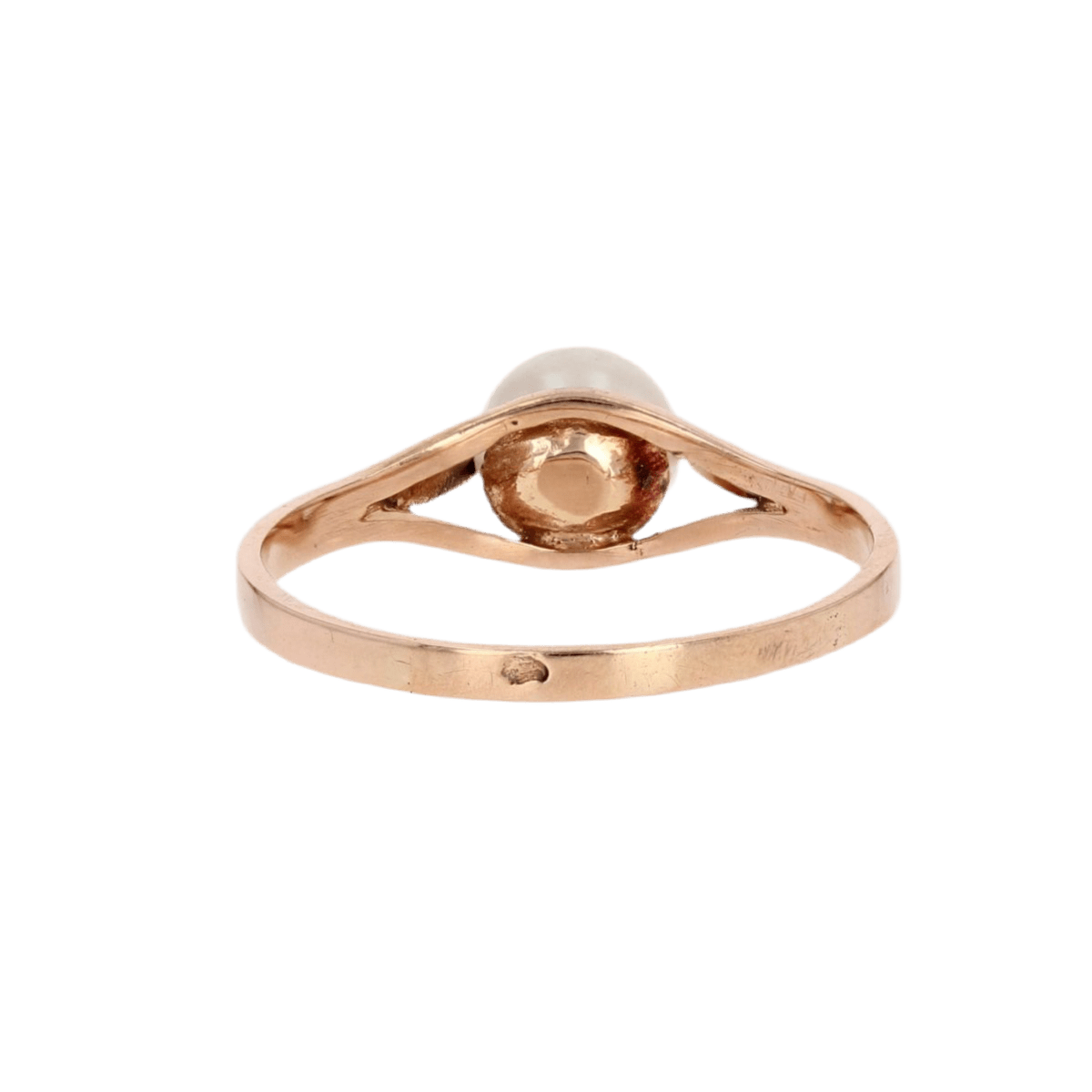 Bague Solitaire en or rose et perle - Castafiore