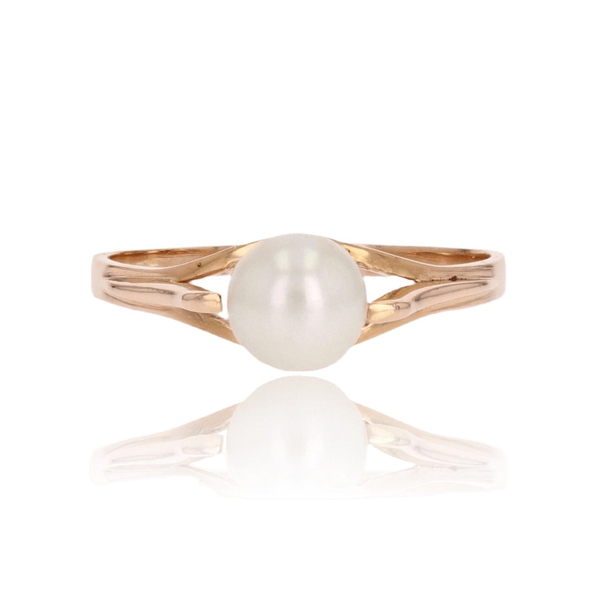 Bague Solitaire en or rose et perle - Castafiore