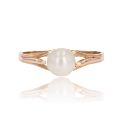 Bague Solitaire en or rose et perle - Castafiore