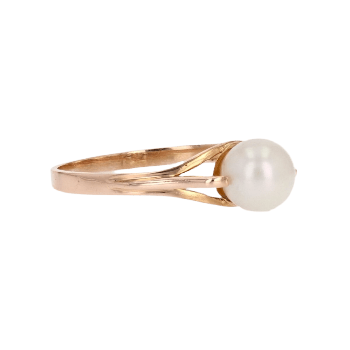 Bague Solitaire en or rose et perle - Castafiore