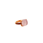 Bague Solitaire en or rose et pierre semi - précieuse - Castafiore