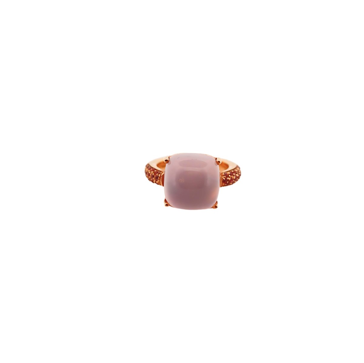 Bague Solitaire en or rose et pierre semi - précieuse - Castafiore