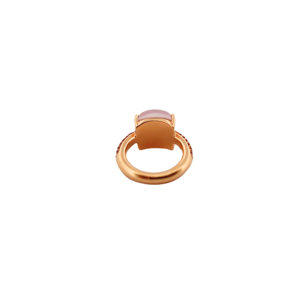 Bague Solitaire en or rose et pierre semi - précieuse - Castafiore