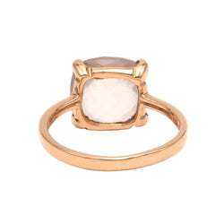Bague Solitaire en or rose et quartz - Castafiore