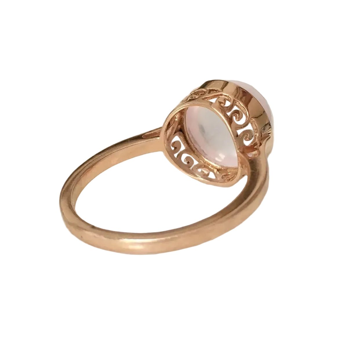 Bague Solitaire en or rose et quartz - Castafiore