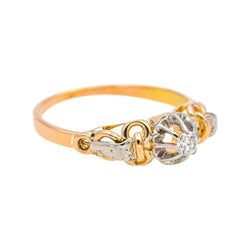 Bague Solitaire en or rose, platine et diamant - Castafiore