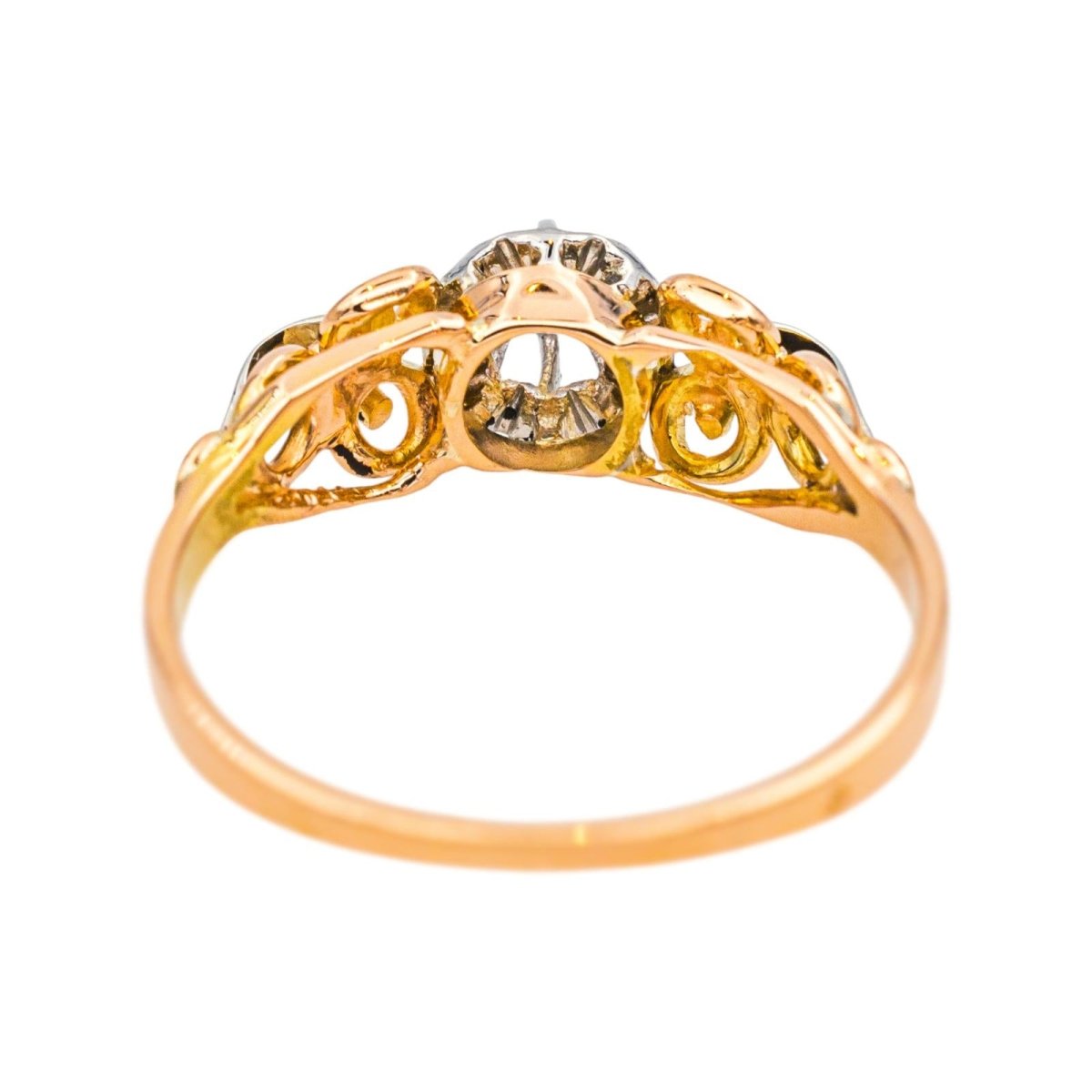 Bague Solitaire en or rose, platine et diamant - Castafiore