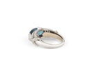 Bague solitaire en platine, diamants, et tourmaline - Castafiore