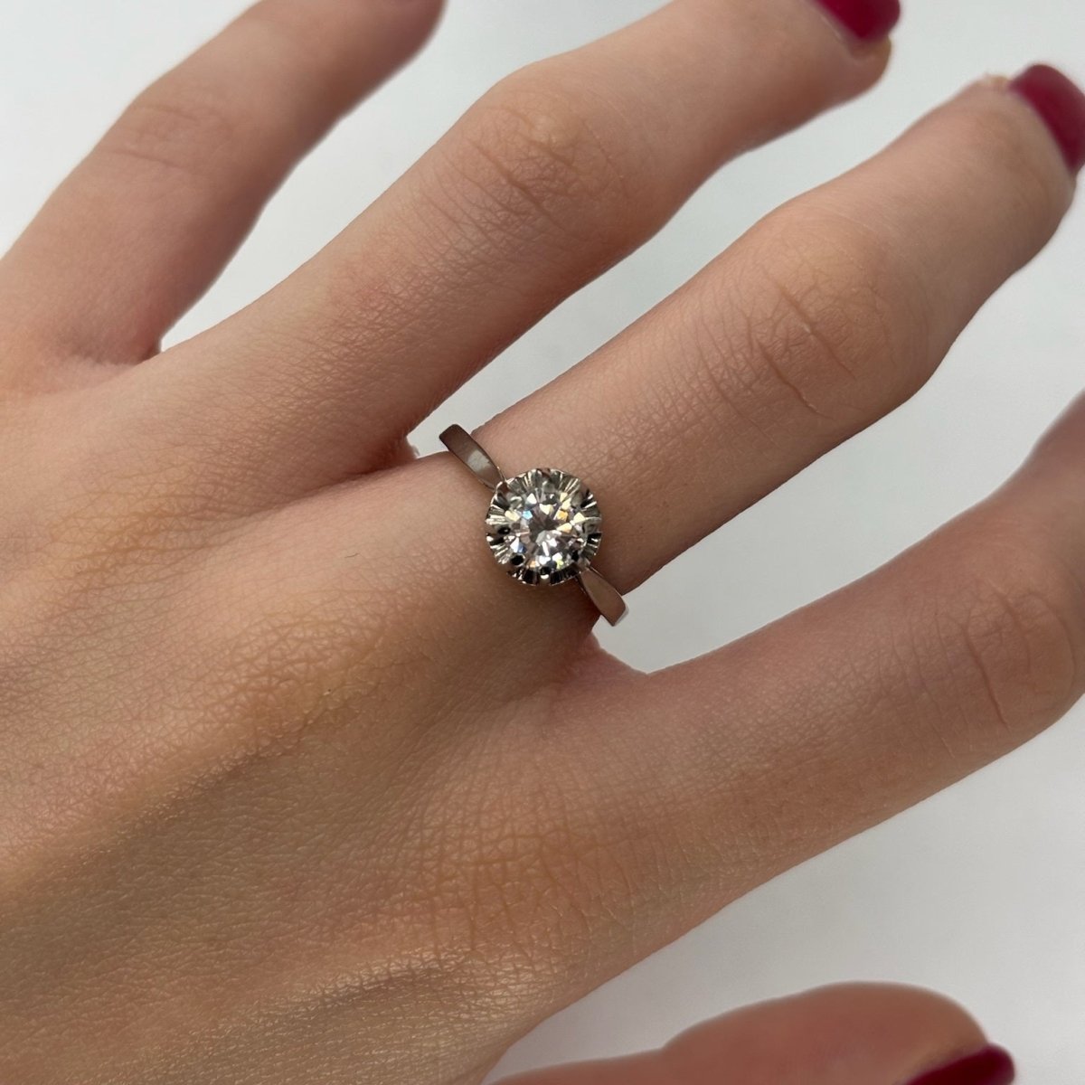 Bague Solitaire en platine et diamant - Castafiore