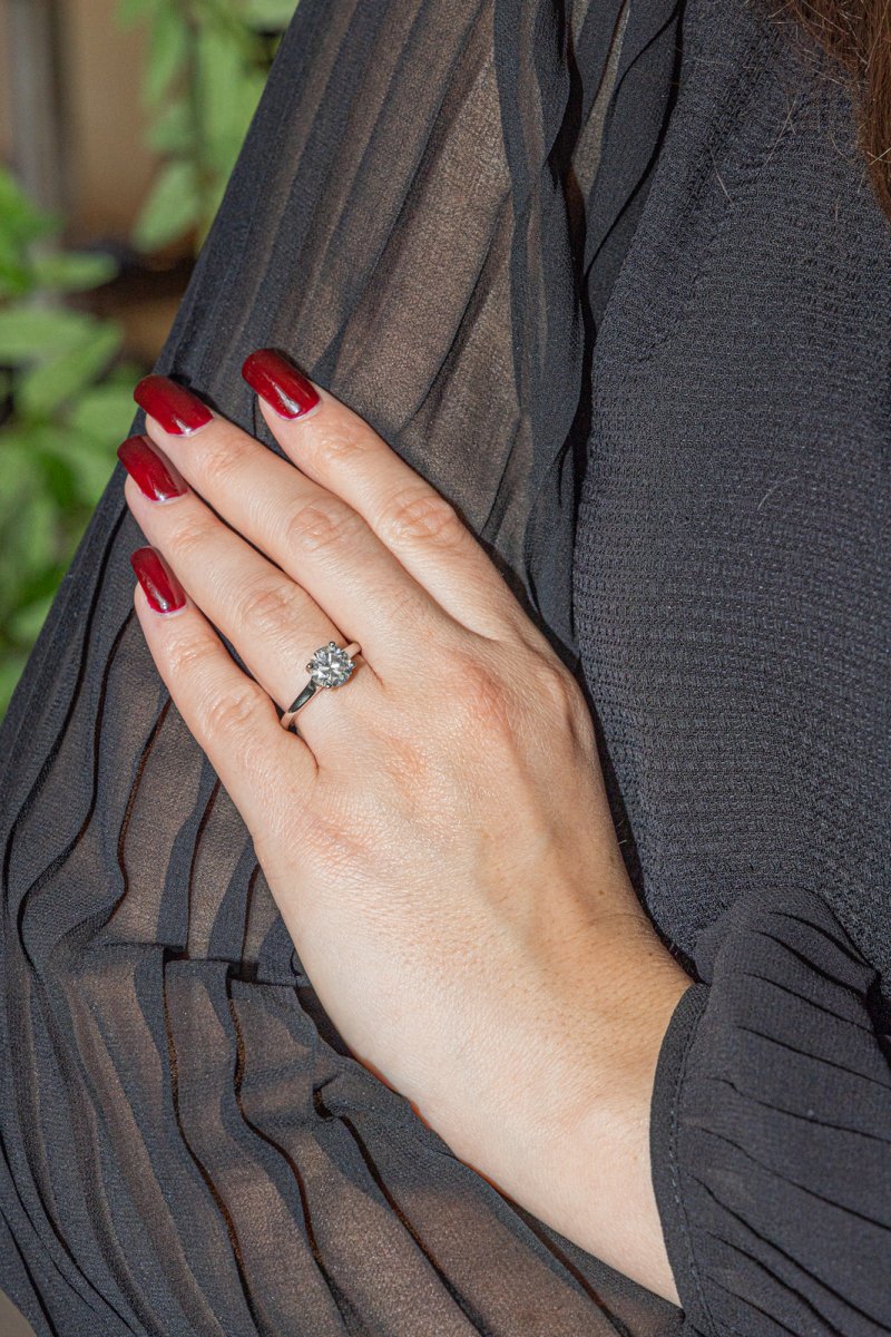 Bague Solitaire en platine et diamant - Castafiore