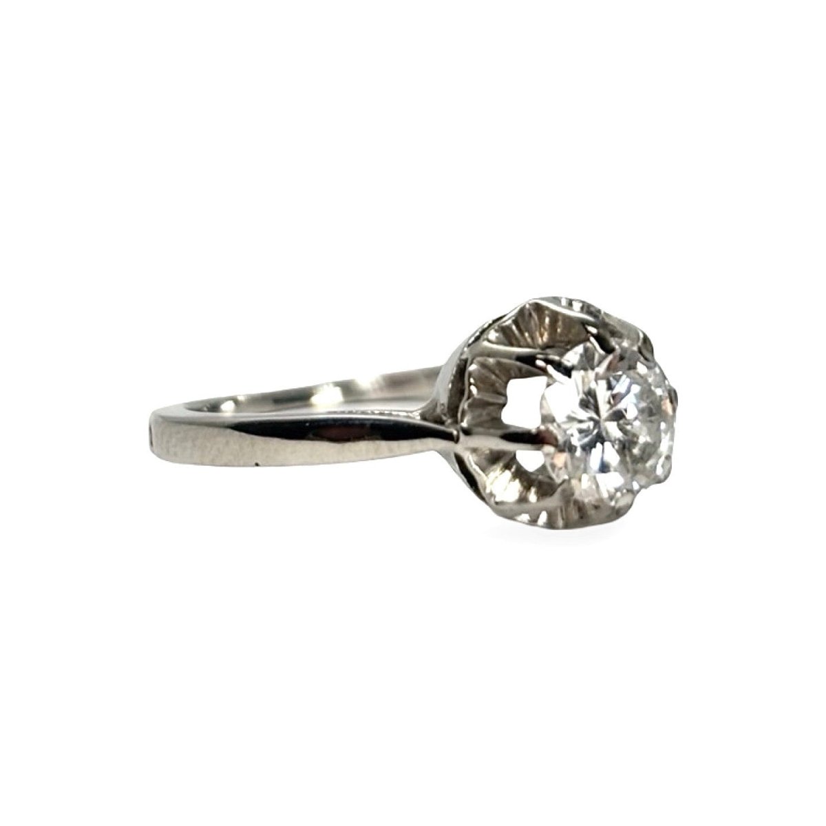 Bague Solitaire en platine et diamant - Castafiore