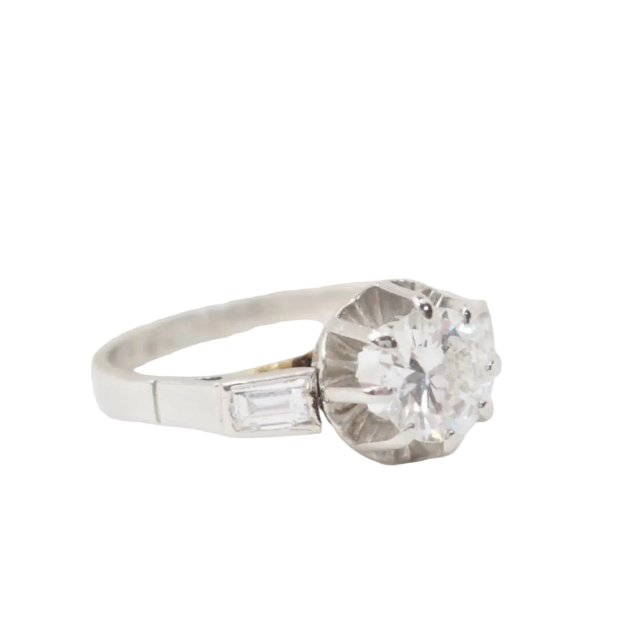 Bague solitaire en Platine et diamant - Castafiore
