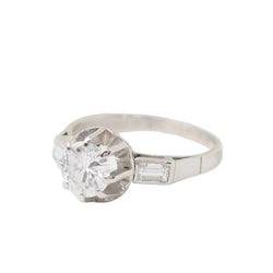 Bague solitaire en Platine et diamant - Castafiore