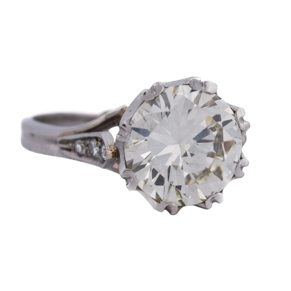 Bague Solitaire en platine et diamants - Castafiore