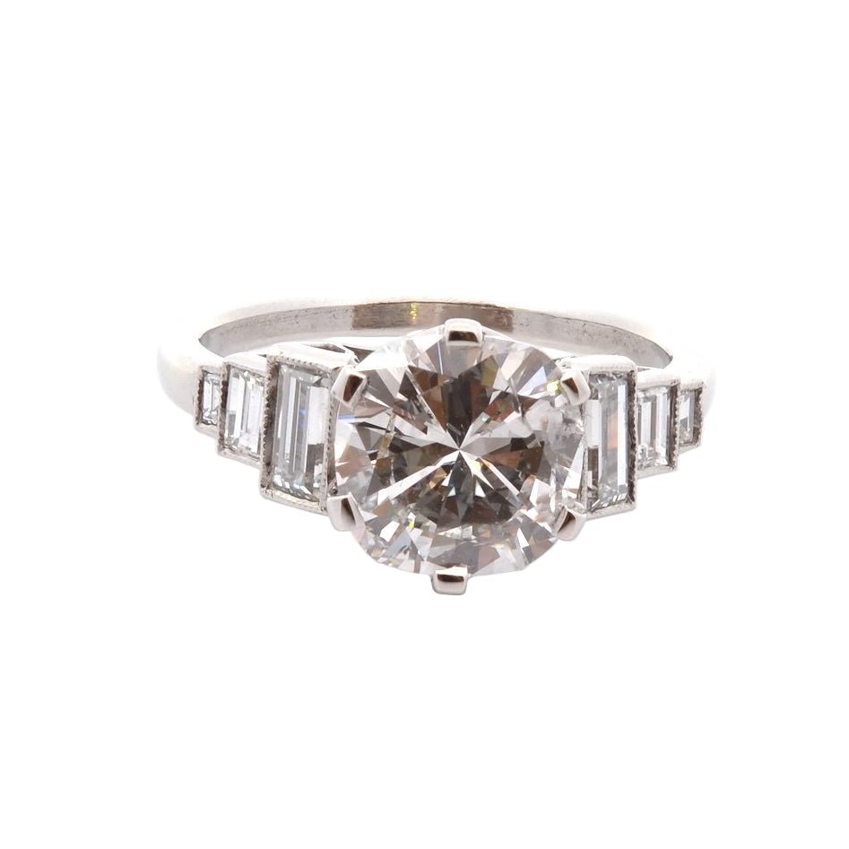 Bague Solitaire en platine et diamants - Castafiore