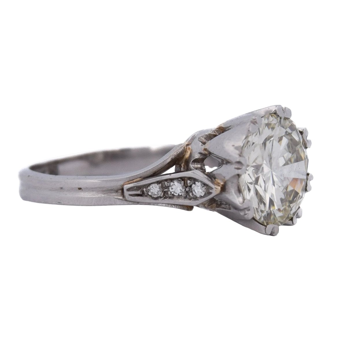 Bague Solitaire en platine et diamants - Castafiore