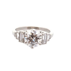 Bague Solitaire en platine et diamants - Castafiore