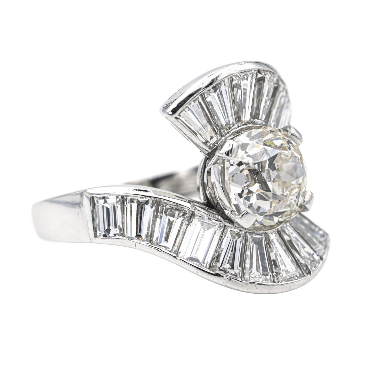 Bague Solitaire en platine et diamants - Castafiore