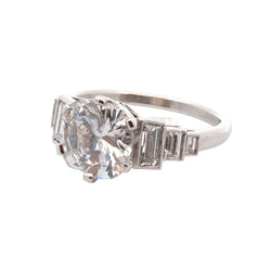 Bague Solitaire en platine et diamants - Castafiore