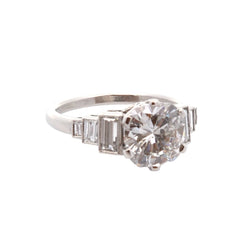 Bague Solitaire en platine et diamants - Castafiore