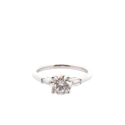 Bague Solitaire en platine et diamants - Castafiore