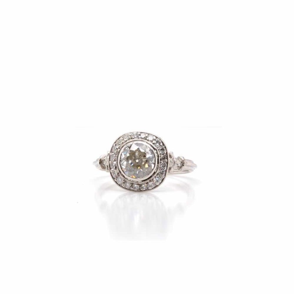 Bague Solitaire en platine et diamants - Castafiore